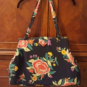 Norma Kamali Vintage Handbag Slouchy Framed Floral